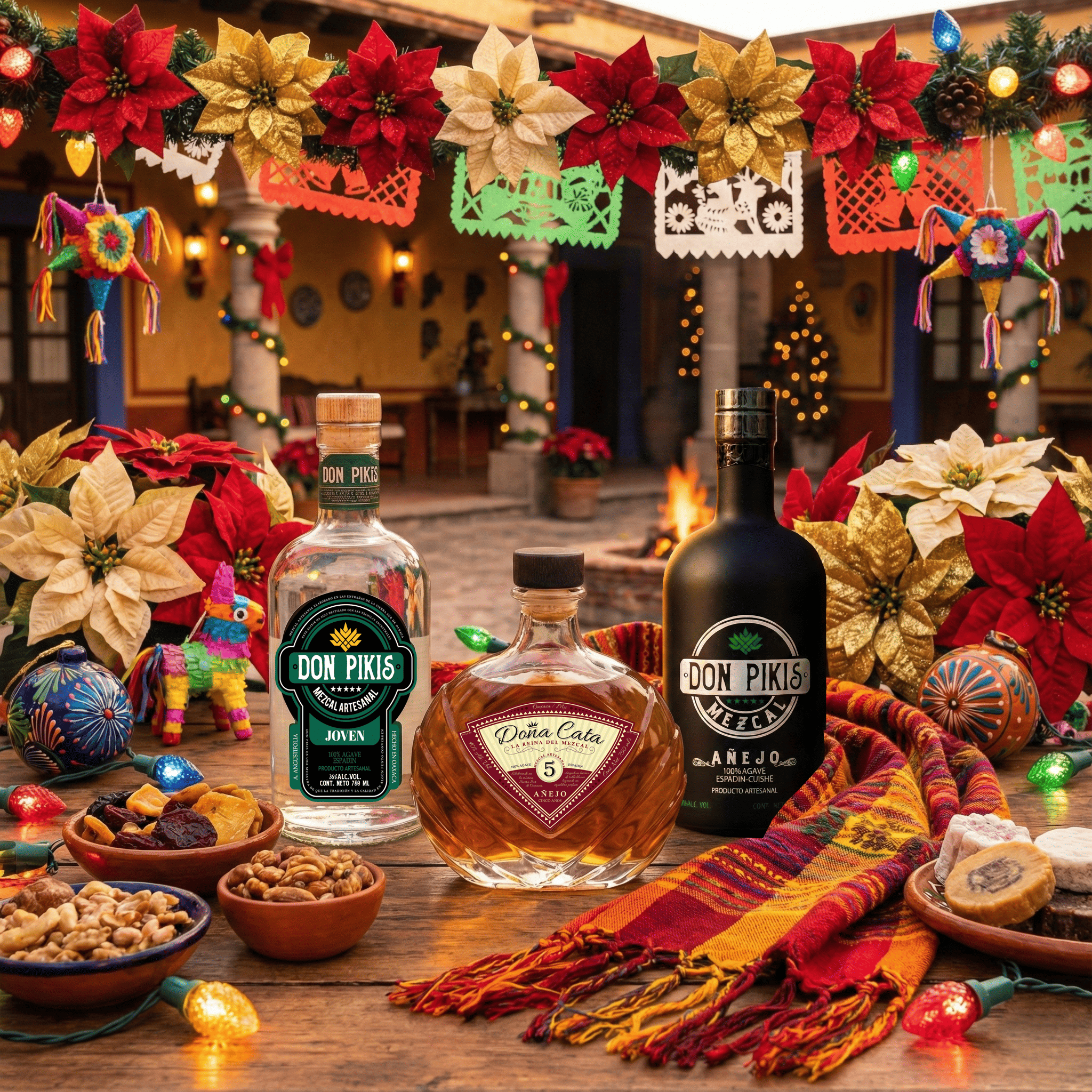 Tres botellas de mezcal Doña Cata